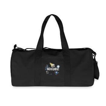 Schulkind 2026 Junge Rakete Blau Schulanfang - Recycelte Canvas-Sporttasche von Stanley/Stella - Schwarz - Vorne