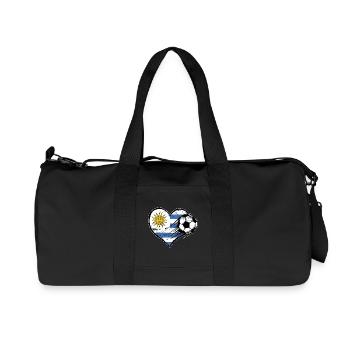 Uruguay flag football with heart used - Recycled Canvas Sports Bag by Stanley/Stella - black - Front