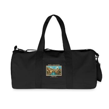 Bosnien und Herzegowina Mostar Vintage Reisemarke - Recycelte Canvas-Sporttasche von Stanley/Stella - Schwarz - Vorne