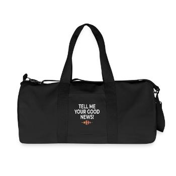 Tell Me Your Good News Typografie - Recycelte Canvas-Sporttasche von Stanley/Stella - Schwarz - Vorne