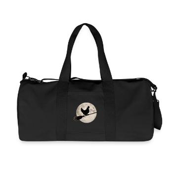 Huhn Hexenbesen Vollmond T-Shirt Halloween - Recycelte Canvas-Sporttasche von Stanley/Stella - Schwarz - Vorne