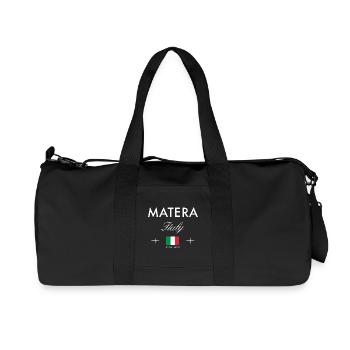 Matera Italy Coordinates Travel Souvenir - Recycled Canvas Sports Bag by Stanley/Stella - black - Front