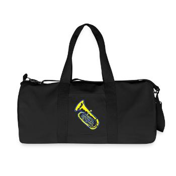 Tuba Musik in Neonfarben - Recycelte Canvas-Sporttasche von Stanley/Stella - Schwarz - Vorne