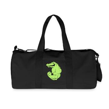 strong_crocodile_2 - Sac de sport en toile recyclée Stanley/Stella - noir - Devant