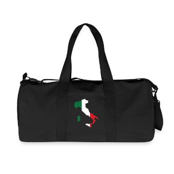 Italy Flag Map - Recycled Canvas Sports Bag by Stanley/Stella - black - Front