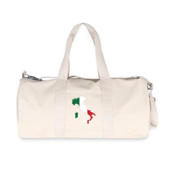 Italy Flag Map - Recycled Canvas Sports Bag by Stanley/Stella - natural - Front