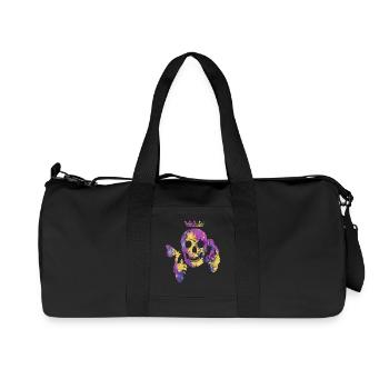 Skull with butterfly - Recycled Canvas Sports Bag by Stanley/Stella - black - Front