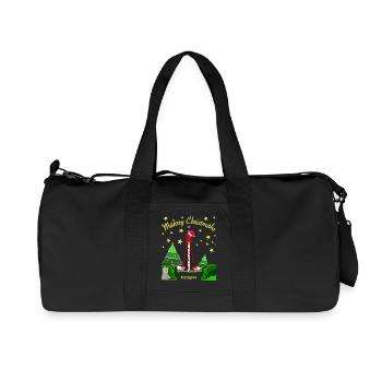 Weihnachten, Leuchtturm Campen, Kultiger Wolf - Recycelte Canvas-Sporttasche von Stanley/Stella - Schwarz - Vorne