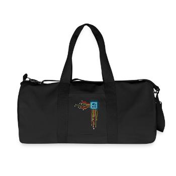 Computer chip - Creative illustration - Recycled Canvas Sports Bag by Stanley/Stella - black - Front