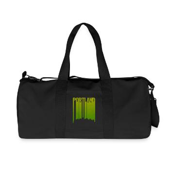 Portland Skyline Bright Green - Recycled Canvas Sports Bag by Stanley/Stella - black - Front