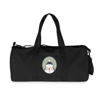 cute snowman with cap and turnip nose - Recycled Canvas Sports Bag by Stanley/Stella - black - Front