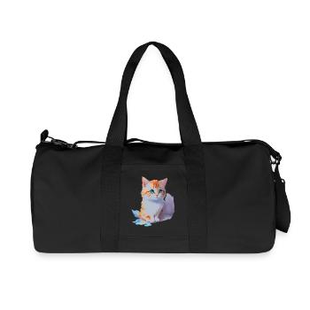 cute cat - Recycled Canvas Sports Bag by Stanley/Stella - black - Front