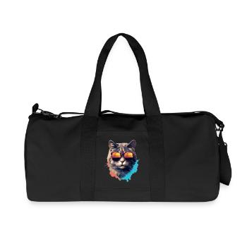 Urban Purrfection : du chat | Amoureux des chats - Sac de sport en toile recyclée Stanley/Stella - noir - Devant