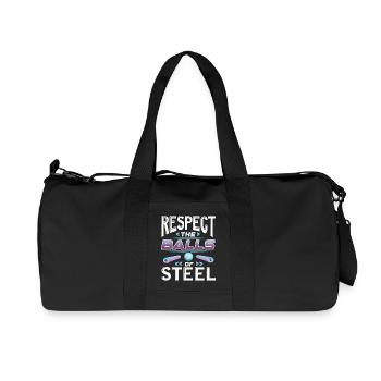 respect the balls of sMotivel Design for a flipper - Recycelte Canvas-Sporttasche von Stanley/Stella - Schwarz - Vorne