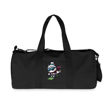 Cat Ski Skis Winter Vacation Winter Sports - Recycled Canvas Sports Bag by Stanley/Stella - black - Front