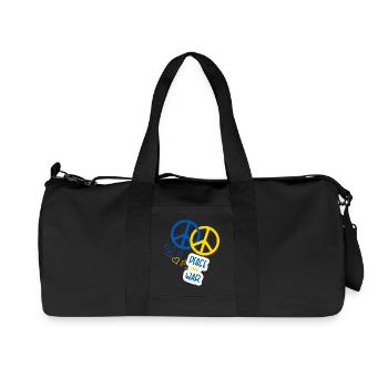 La paix pas la guerre (Jaune et Bleu) - Sac de sport en toile recyclée Stanley/Stella - noir - Devant