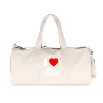 i love free press - Sac de sport en toile recyclée Stanley/Stella - blanc naturel - Devant
