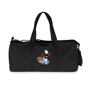Weiblicher Skull mit Hut und Gretelfrisur - Recycelte Canvas-Sporttasche von Stanley/Stella - Schwarz - Vorne