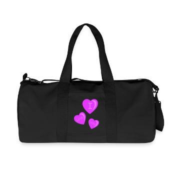 Coeurs je t’aime - Sac de sport en toile recyclée Stanley/Stella - noir - Devant