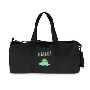 Hello Dino - Süßes Dinosauriermotiv - Kinder - Recycelte Canvas-Sporttasche von Stanley/Stella - Schwarz - Vorne