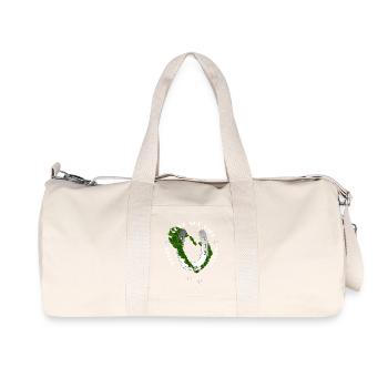 Naturinspiriertes Hufeisen mit Klee - Recycelte Canvas-Sporttasche von Stanley/Stella - Naturweiß - Vorne