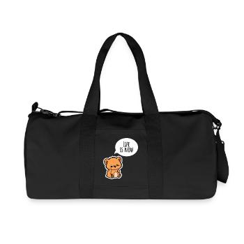 The Cute Bear: Life is now! Enjoy it - Recycled Canvas Sports Bag by Stanley/Stella - black - Front