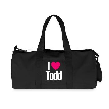 J’aime Todd Cœur Rose J’aime Todd - Sac de sport en toile recyclée Stanley/Stella - noir - Devant