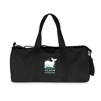 La baleine blanche dans l’océan du bonheur - Sac de sport en toile recyclée Stanley/Stella - noir - Devant