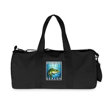 Chemise de pêche drôle de brochet, autocollant - Sac de sport en toile recyclée Stanley/Stella - noir - Devant