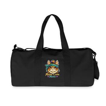 Motif de maman chat Maine Coon avec lunettes esthétique - Sac de sport en toile recyclée Stanley/Stella - noir - Devant