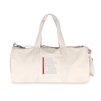Life Is Short Running Makes It Seem Longer Funny - Recycled Canvas Sports Bag by Stanley/Stella - natural - Front