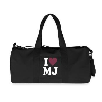 I Love Classic Burgundy Heart Design - Recycled Canvas Sports Bag by Stanley/Stella - black - Front