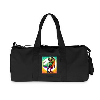Dinosaurier - Recycelte Canvas-Sporttasche von Stanley/Stella - Schwarz - Vorne