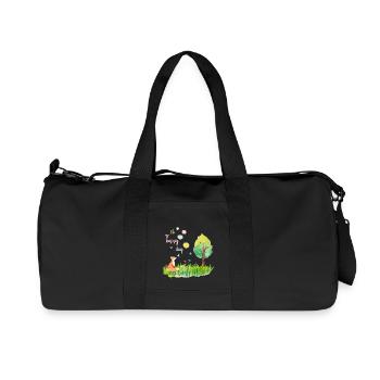 Oh happy day - Fuchs glücklich Tier - Recycelte Canvas-Sporttasche von Stanley/Stella - Schwarz - Vorne