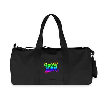 100 Gay / CSD - Recycelte Canvas-Sporttasche von Stanley/Stella - Schwarz - Vorne