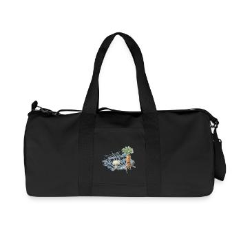 shirt motiv gemüse stop vegetarians blaugrau - Recycelte Canvas-Sporttasche von Stanley/Stella - Schwarz - Vorne