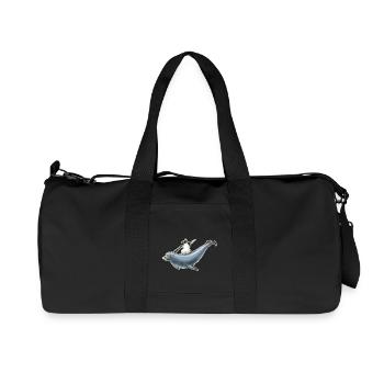 shirt de motif pingouin surfer surf nordic lion de mer - Sac de sport en toile recyclée Stanley/Stella - noir - Devant