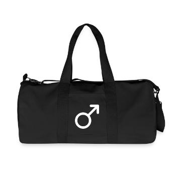 Symbole Homme - Sexe - Sac de sport en toile recyclée Stanley/Stella - noir - Devant