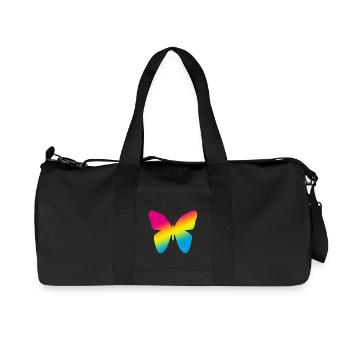 Buntes Schmetterling LGBT Logo - Recycelte Canvas-Sporttasche von Stanley/Stella - Schwarz - Vorne