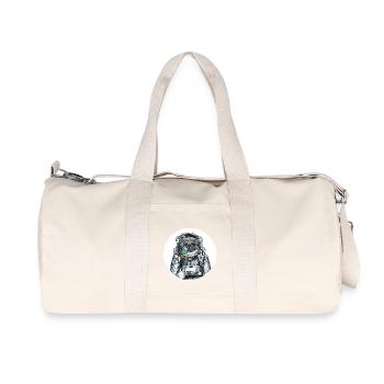 Hund Astronaut French Bulldog Planet Eis Weltall - Recycelte Canvas-Sporttasche von Stanley/Stella - Naturweiß - Vorne