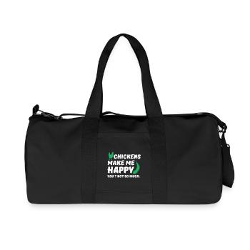 Chickens make me happy - Recycelte Canvas-Sporttasche von Stanley/Stella - Schwarz - Vorne