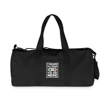 I paused my game to be here gaming - Recycled Canvas Sports Bag by Stanley/Stella - black - Front