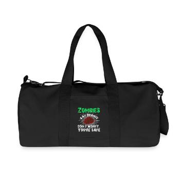 Funny Sarcastic Zombies Eat Brains Gift - Recycled Canvas Sports Bag by Stanley/Stella - black - Front
