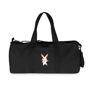 Rabbit - karate - fighting hare - dancing hare - Recycled Canvas Sports Bag by Stanley/Stella - black - Front
