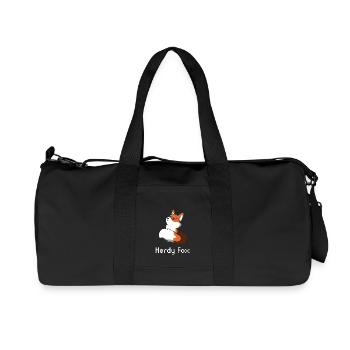 Fox nerd gift glasses animal cunning smart - Recycled Canvas Sports Bag by Stanley/Stella - black - Front