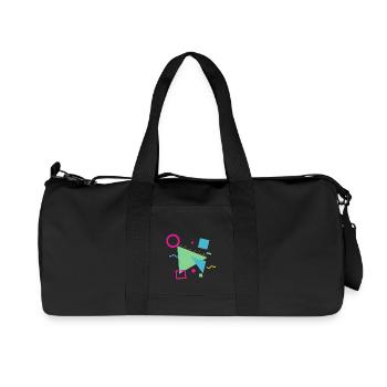 Modèle Vintage | Rétro | Idée cadeau - Sac de sport en toile recyclée Stanley/Stella - noir - Devant