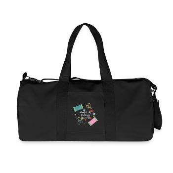 Boutons de fils d'aiguille à coudre - Sac de sport en toile recyclée Stanley/Stella - noir - Devant