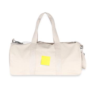 gelber Notizzettel , Klebezettel , sticky note - Recycelte Canvas-Sporttasche von Stanley/Stella - Naturweiß - Vorne