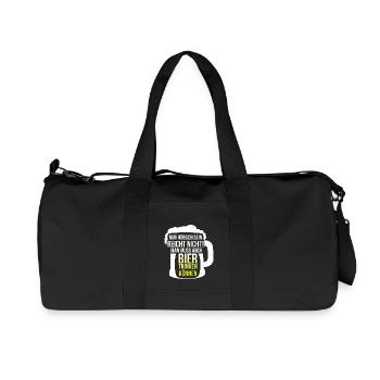Bier Trinken Können ! Spruch Sprüche Humor - Recycelte Canvas-Sporttasche von Stanley/Stella - Schwarz - Vorne