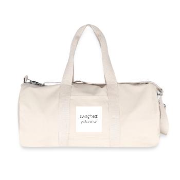 Swaghetti Yolonese! Weiß Karo Geschenk Idee - Recycelte Canvas-Sporttasche von Stanley/Stella - Naturweiß - Vorne